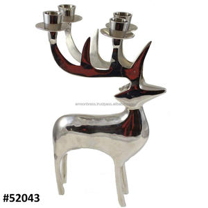 Beau bougeoir moderne en argent renne bougeoir en métal pour animaux - Product Image 5