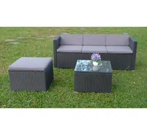 Hot style Garden furniture Pe rattan furniture modular set selling cheap price with powder coated galvanized steel