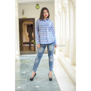Camisas de Diseño Hechas a Mano en India para Mujer, Camisas de Algodón para Mujer - Product Image 1