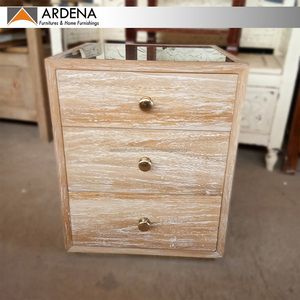 Mesita de Noche Moderna de Mármol Personalizada, Mesitas de Noche Convertibles de Madera Maciza, Ajustables, con Espejo, Tradicionales, Ecológicas, para Apartamento - Product Image 1