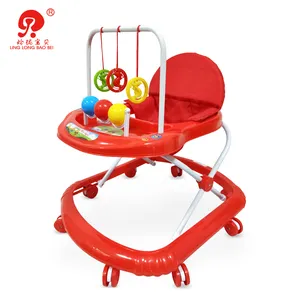 Preço barato 8 rodas de plástico simples música ajustável altura do assento do bebê caminhante venda