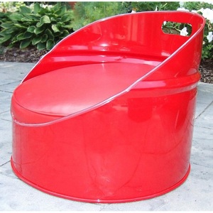 Modern Design Iron & Leather Drum <b>Chair</b> - Product Image 2