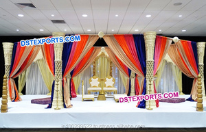Mandap Floral Tallado para Bodas, de Fibra de Vidrio, con Pilar Completamente de Fibra, Mandap Portátil CALIFORNIA - Product Image 6