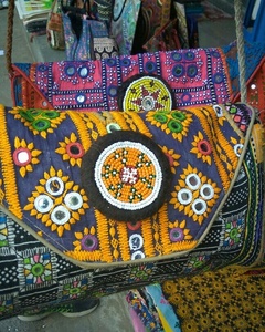 Indian Modern Bohemian Summer Embroidery Designer Handmade <b>Beaded</b> Messenger Bags Light Weight <b>Large</b> Capacity Women Evening Bags - Product Image 3