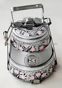 กล่องเหล็กสแตนเลสทรงกลมพลาสติกพกพากล่องอาหารกลางวัน2ชั้นกล่องเหล็กสำหรับใส่อาหาร - Product Image 2