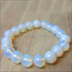 โอปอลลูกปัดธรรมชาติสร้อยข้อมือรักษาทางศาสนาพร้อมเพชรตัดเจ้าหญิงและอาเกตสำหรับงานปาร์ตี้งานหมั้นหรือของขวัญ - Product Image 1