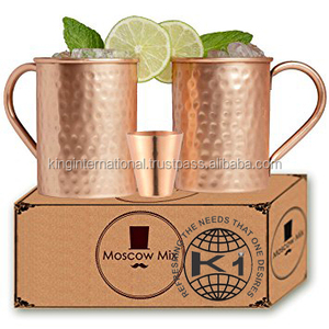 King International Moscow Mule แก้วทองแดง,ถ้วยสเตนเลสชุบทองแดงแก้วดื่มเบียร์พร้อมหูจับ - Product Image 2