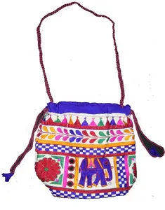 Drawstring Embroidery Potli Pouch Bag High Quality Mobile Phone Cover