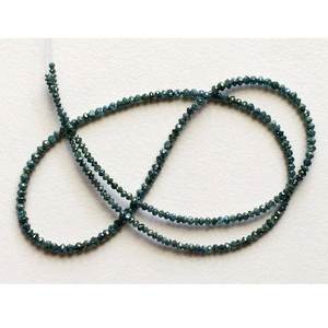 Collar de cuentas de diamante facetado, Color azul, negro, 2 mm a 3 mm - Product Image 4