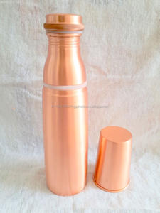 Pure Copper <b>Water</b> <b>Bottle</b> in New Design for Sports Travel Yoga Ayurvedic Benefits - Product Image 2