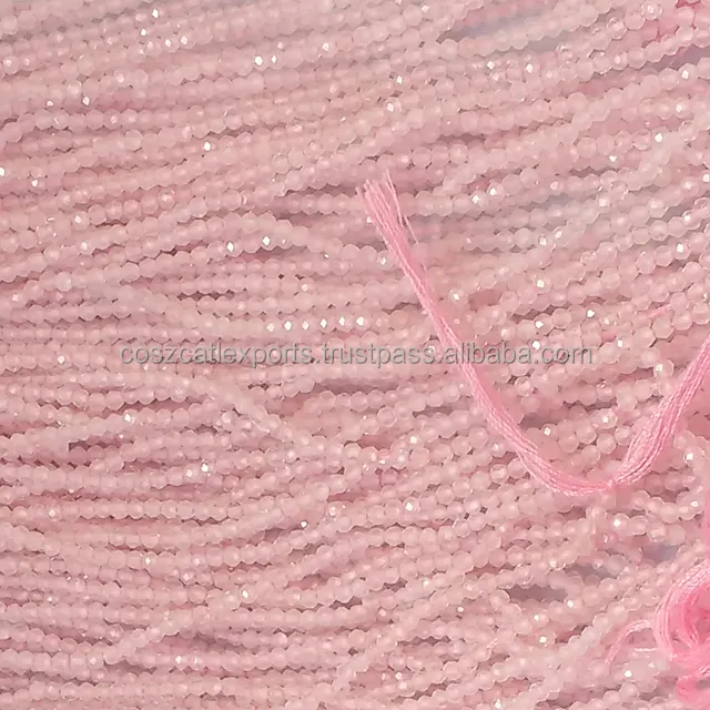 Rose Quartz Round Shape Faceted Semiprecious loose Beads Natural Beads Loose Gemstones 2 - 3 MM Faceted micro