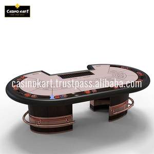 Table de poker Baccarat courbe dorée personnalisée de qualité supérieure bois de qualité directement fabricant grandes tables de jeu Mahjong - Product Image 3