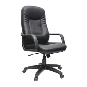 Silla de oficina giratoria Duke Manager, reposacabezas ajustable moderno de cuero de alta calidad, certificado BIFMA, PU, madera, Metal, nailon, malla PP, PA - Product Image 1