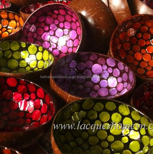Purple Natural Coconut Lacquer Bowls Made in Vietnam - Product Image 3