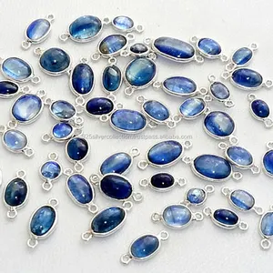 Dvaczanite — lunette de lunette en argent Sterling de forme ovale, connecteur en argent Sterling, vente en gros - Product Image 1