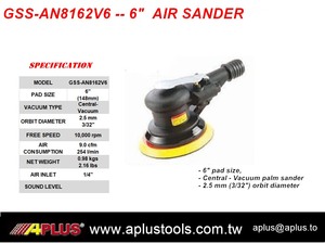 APLUS-Lijadora de aire al vacío central de doble acción, almohadilla de lijadora de aire de 2,5mm, mm - Product Image 3
