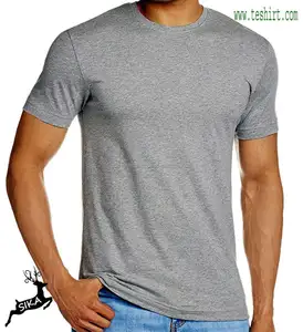bulk plain crew neck melange T-shirt spun poly cotton cheap wholesale 2018 hotsale Factory custom plain round neck t-shirt