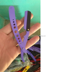 Meilleur support de bord de rasage pliant en acier inoxydable de qualité pour hommes lames à bord unique salon de coiffure barbe rasoir support de rasoir couleur - Product Image 2