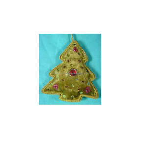 Adorno Navideño Colgante Hecho a Mano, Adorno para Árbol de Navidad Zari, Adornos Colgantes Navideños Bordados a Mano - Product Image 1