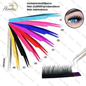 Pince à cils pointue avec logo personnalisé en acier inoxydable parfait nouveau style d'extension de cils de couleur violette outils de maquillage - Product Image 3