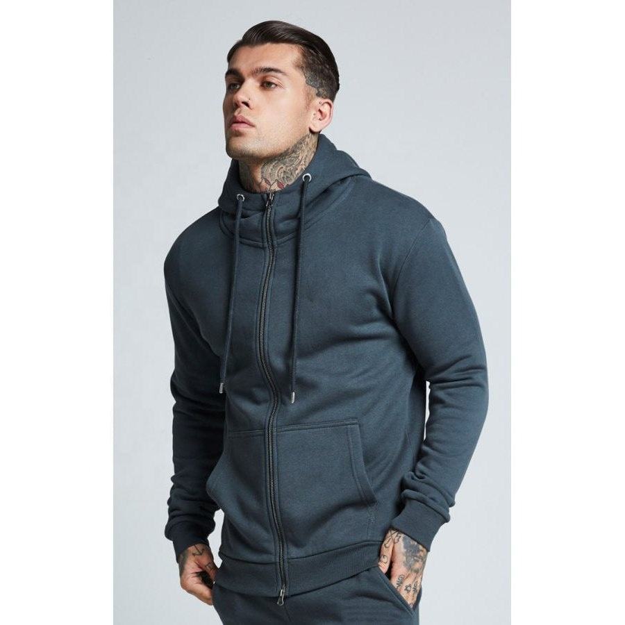 Muscle Fit Zip Through Hoodie Mens Hoodie Oversized Gym Hoody