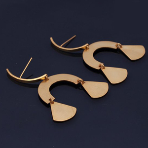 Boucles d'oreilles géométriques plaquées or à la mode nouveau Design à la mode pour les mariages fêtes cadeaux pour enfants adultes fiançailles - Product Image 1