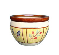 Pot de fleurs en céramique Saigon Garden avec motif de fruit du dragon, poterie pour plantes