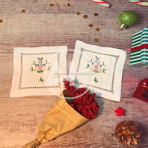 Bord festonné brodé coton serviettes ourlet serviettes de table avec monogrammes - Product Image 6