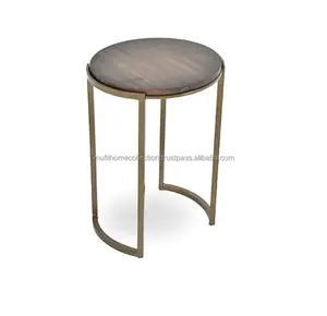 2023 журнальный столик в современном стиле, оптовая продажа, хорошее качество, удивительные столы, журнальный столик с металлической основой, круглый деревянный столик