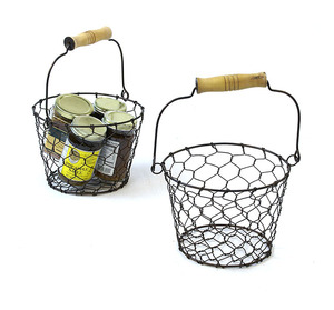 Panier rond en métal de luxe approuvé par l'usine, revêtement en poudre noire, écologique, rangement de cuisine - Product Image 1