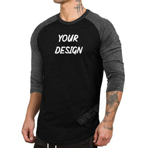 T-shirt à manches raglan en coton filé à l'anneau pour hommes, personnalisable avec logo, vente en gros - Product Image 1
