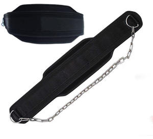 GAF WEIGHTLIFTING DIP BELT NEOPRENE GYM SUPPORT STRAPS GEL WRAPS WITH <b>CHAIN</b> FITS WEIGHTLIFTING BELT MUSCULATION <b>WAIST</b> - Product Image 1