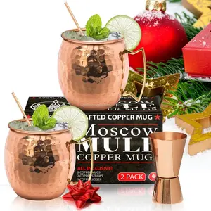 Moscow Mule Hammered Drum Copper Drinking Coffee Beer Cocktail Vodka Mint Julep Ginger Tea Mug Cup Ceramic mug