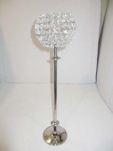 Chandelier en cristal d'aluminium doré avec cristal sphérique Décorations de mariage élégantes Autres bougeoirs Lanternes Pots à bougies - Product Image 4