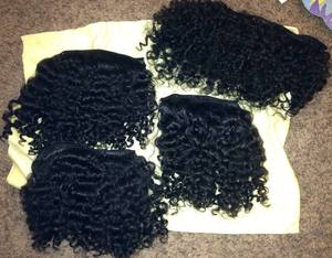 Tissage de cheveux vierges indiens Remy bouclés profonds d'un donneur 30 pouces couleur naturelle humaine saine 8 pouces longueur étirée - Product Image 1