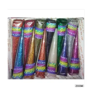 Cones de glitter de henna