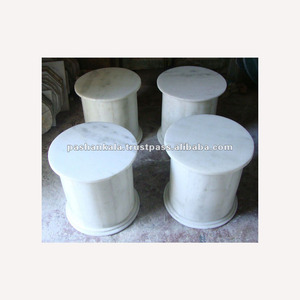 White Marble Table Stands - Product Image 1