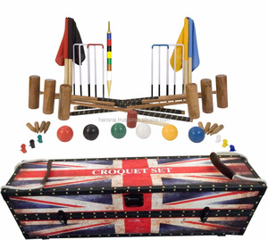 Sports Outdoor Vintage Croquet Set - 6 Player Croquet Set With Stakes, Mallets, Wickets, and <b>Balls</b> - Backyard/lawn Croque - Product Image 2