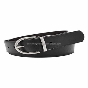 Nuevos cinturones de moda para mujer DE LA India en cuero genuino negro con hebilla de metal de lujo niquelado en todos los tamaños - Product Image 1