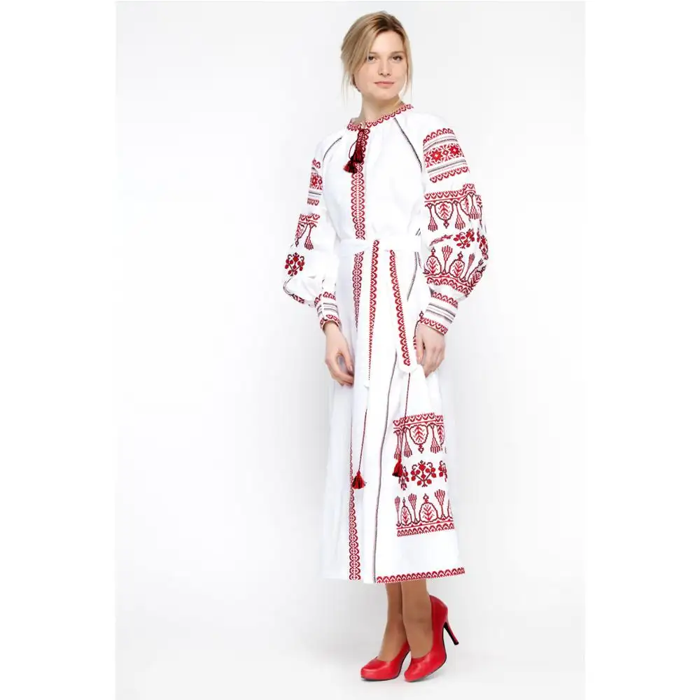 Handmade embroidery Ukrainian dresses new fashionable long ukrainian dress