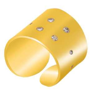 Anillo de Plata de Ley 925 unisex Zirconia cúbica natural chapado en oro CASA DE PLATA fabricación al por mayor para fiestas de boda - Product Image 2