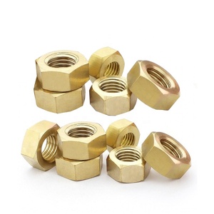High Quality ISO 4032 M3 Brass Nut with Zinc Plated Brass Insert Precision Threaded <b>Fastener</b> OEM Supplier India for Industrial A - Product Image 1