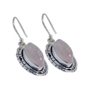 ต่างหูห่วงเงินสเตอร์ลิง925หรูหราอัญมณีควอตซ์ธรรมชาติสีเงินและโรเดียมชุบสไตล์วินเทจสำหรับเป็นของขวัญแต่งงาน - Product Image 1