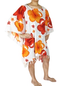 Blusa Túnica Estilo Boho Hippie con Estampado de Hibisco - Product Image 4