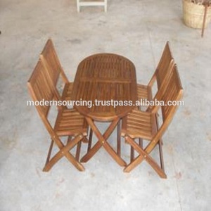 Ensembles de meubles de jardin patio extérieur en bois massif d'acacia teck eucalyptus vietnamien g modernsourcing.com de salle à manger pliante - Product Image 1