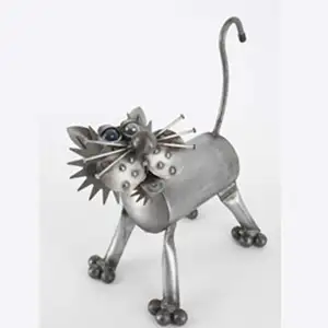 Antique Metal Animal Callie Cat Standing