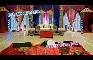 Mehandi-Decoración de escenario de boda asiática, escenario de decoración India para boda árabe, Mehandi - Product Image 3