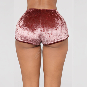 Conjunto de dos piezas de terciopelo para mujer, Top corto y pantalones cortos, chándal de terciopelo, a juego, 2 piezas - Product Image 6