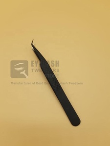 Pince à épiler japonaise en acier inoxydable noire mate avec logo personnalisé, pointe pointue, durable, vente en gros - Product Image 6