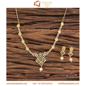Famous Inspired Designer Delicate Cz Necklace <b>Set</b> in Fashion Jewelry 58165 White for Woman Girls - Product Image 2